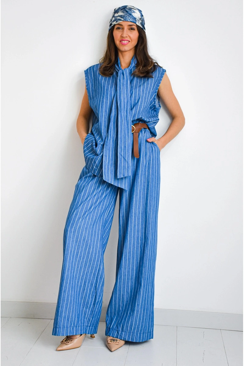 Chemisier Rayures Bleu MARLEY 2