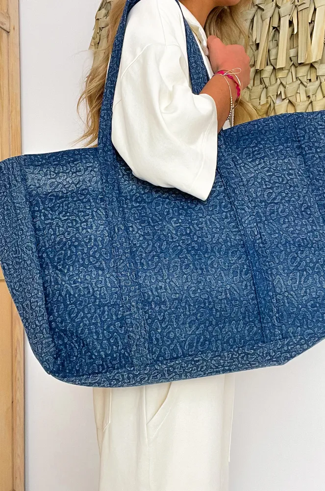 Leopardo Denim Tote LOUISE PIECES - 1 | ACCESSORI