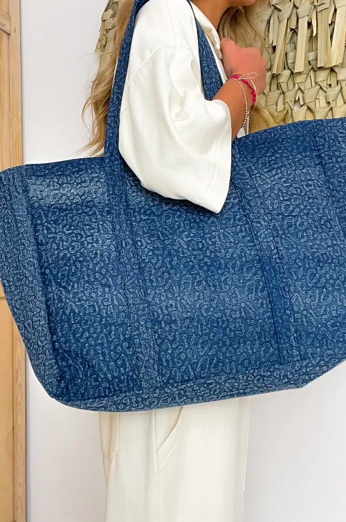 Leopardo Denim Tote LOUISE PIECES - 1 | ACCESSORI