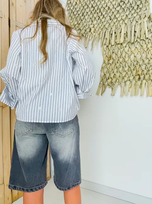 banditas JEANS GRIS BERMUDAS FEMME