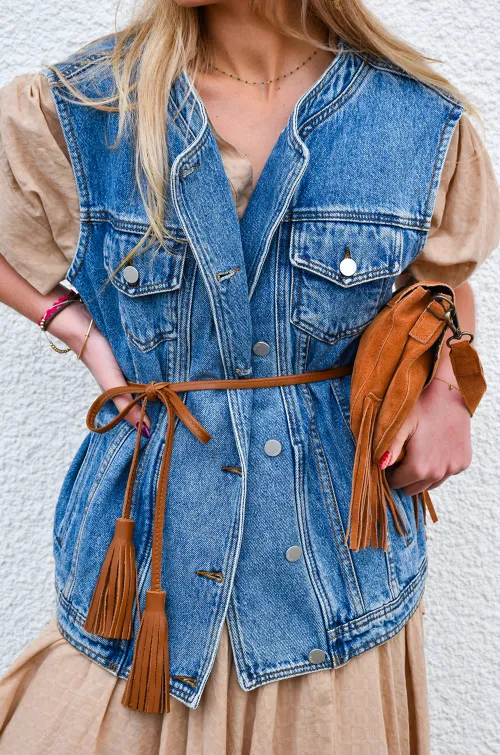 Ceinture Pompon Camel LEA