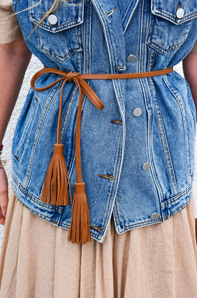 Ceinture Pompon Camel LEA