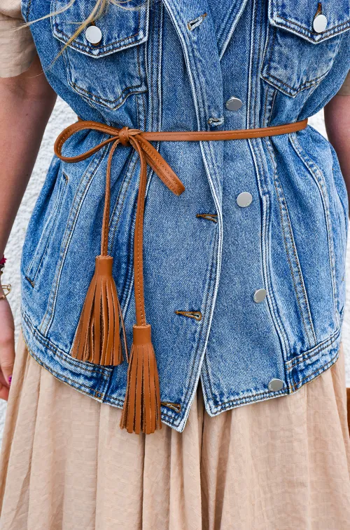 Ceinture Pompon Camel LEA