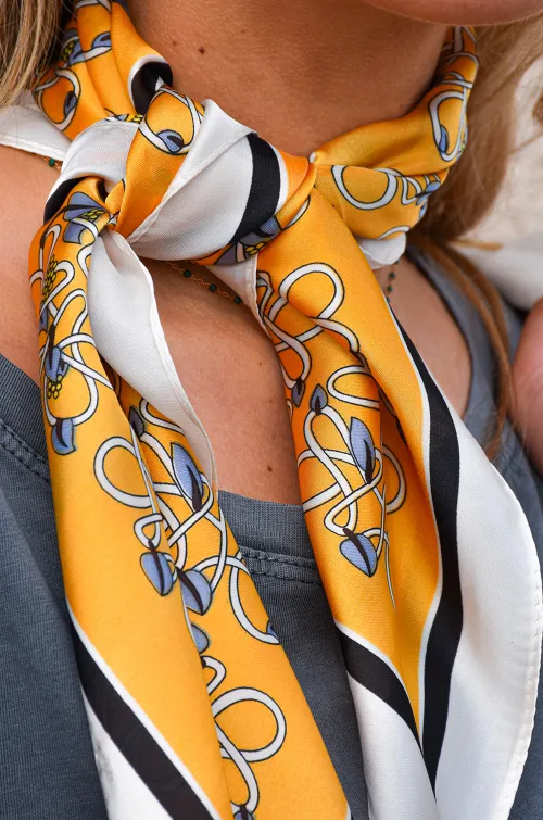GIRLS AND BIJU SL IMPRI ORANGE FOULARD