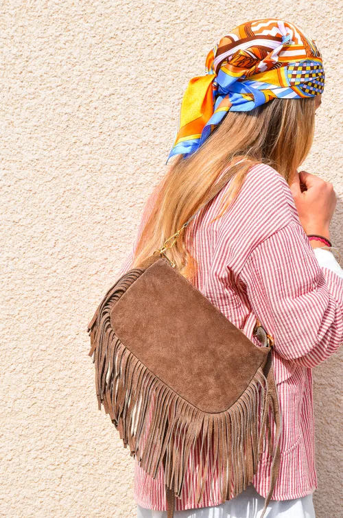 jianna fashion s.l FRANGE TAUPE SAC FEMME