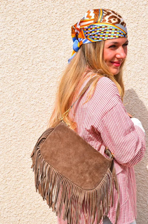 jianna fashion s.l FRANGE TAUPE SAC FEMME