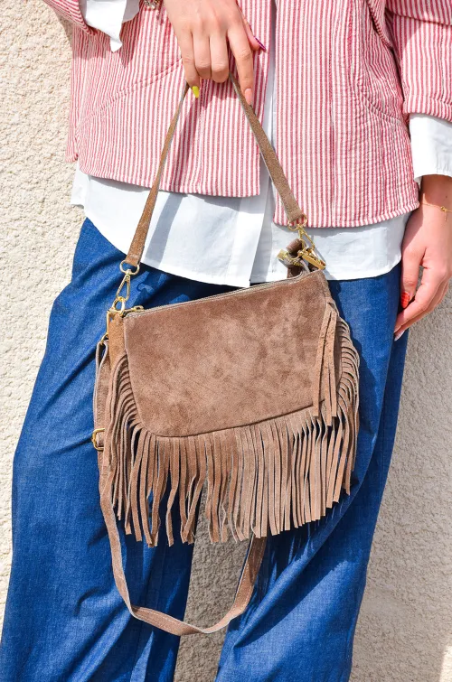 jianna fashion s.l FRANGE TAUPE SAC FEMME