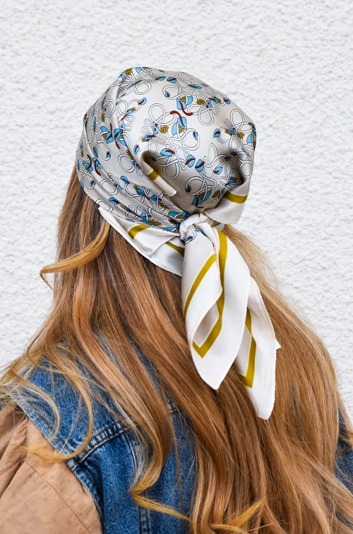 GIRLS AND BIJU SL IMPRI BLEU FOULARD