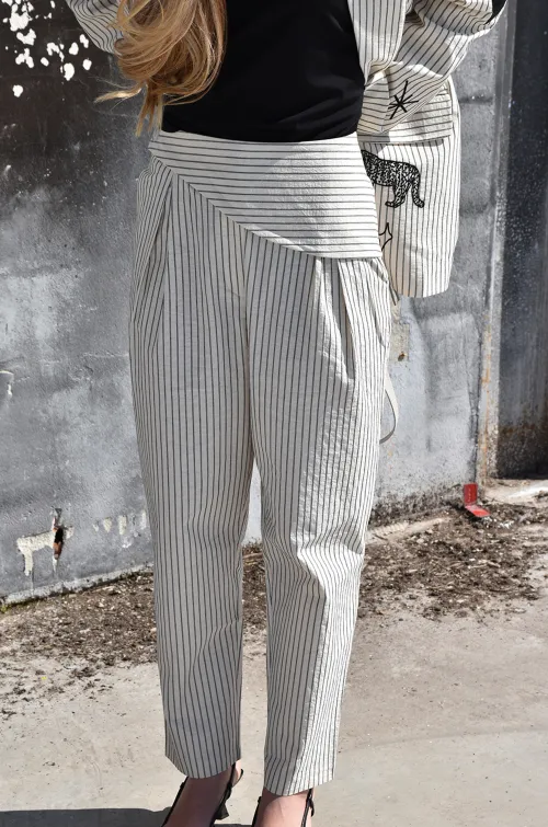 SAS MAXMILA RAYER ECRU PANTALON FEMME