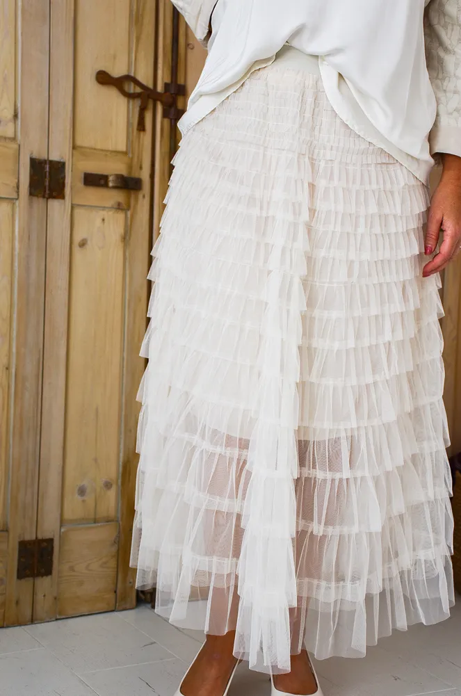 YELLOZ ROSE W TULLE ECRU JUPES FEMME