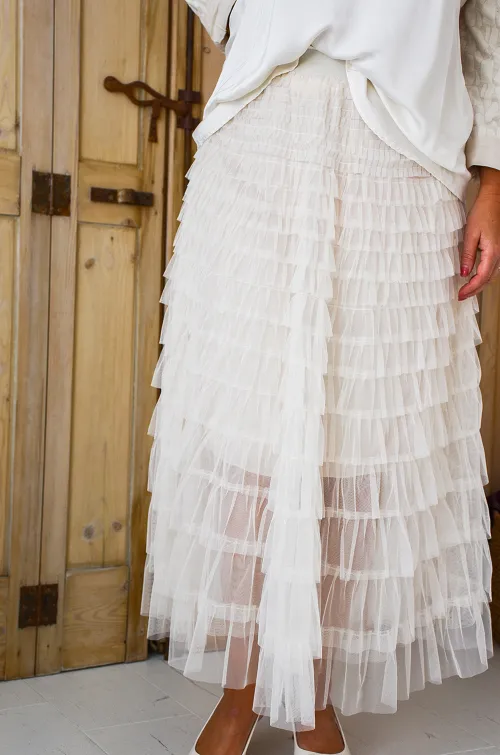 YELLOZ ROSE W TULLE ECRU JUPES FEMME