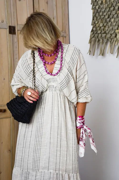 FUTUR FASHION ARGENT BEIGE ROBES FEMME