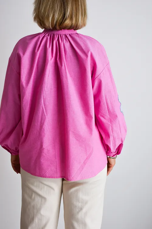 johanna toutoun FLEURS ROSE CHEMISIER
