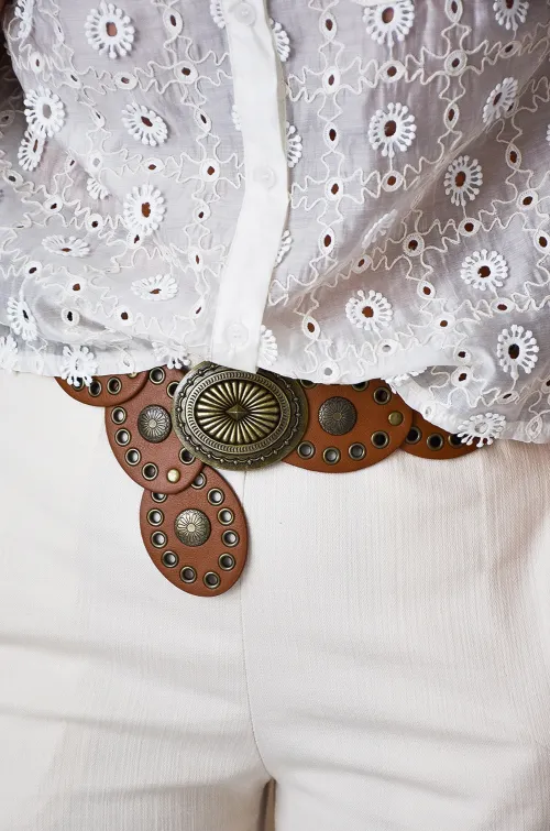 Ceinture Clous Camel COME
