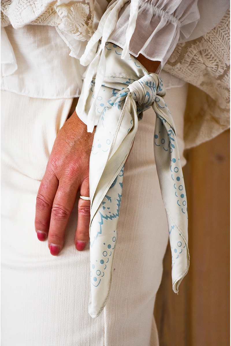 Foulard Imprimé Beige TROPEA