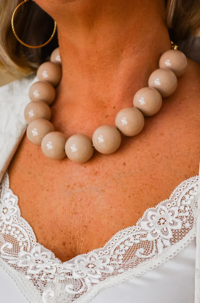 BRITNEY Beige Perlenkette Noho - 1 | SALE