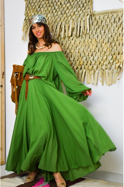 Jupe Longue Verte MADDY Noho - 1 | BAS