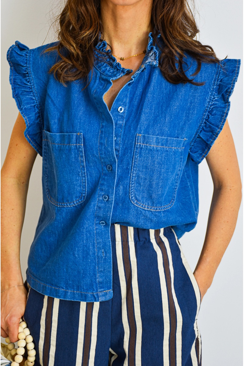 Chemisier Volants Denim NINON