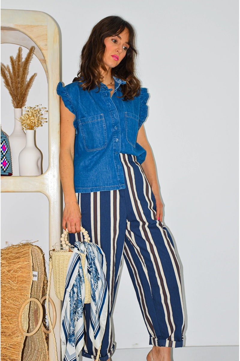 Chemisier Volants Denim NINON 2