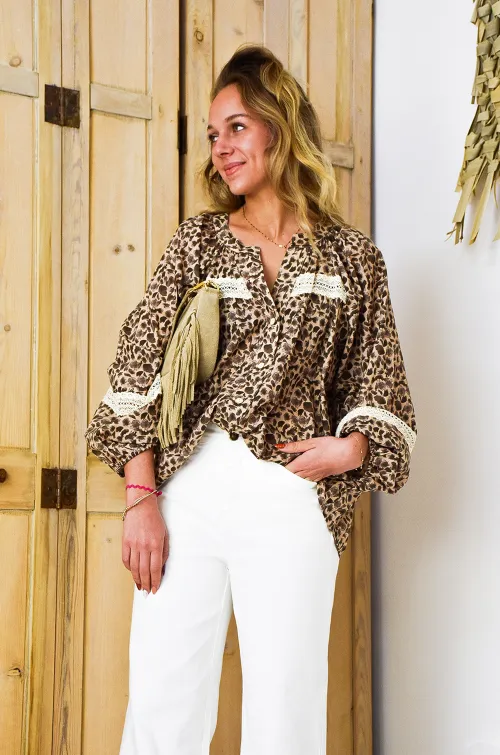 johanna toutoun BRODE BEIGE CHEMISIER