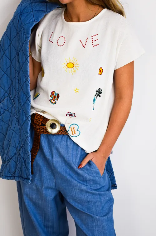 marketing order LOVE BLANC T-SHIRT MC FEMME