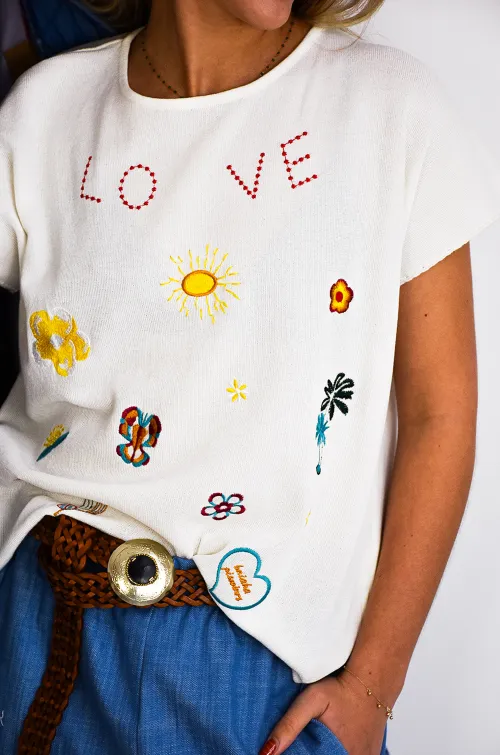 marketing order LOVE BLANC T-SHIRT MC FEMME