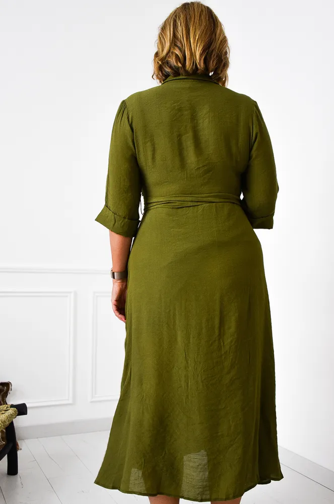 Robe Longue Kaki HELOISE