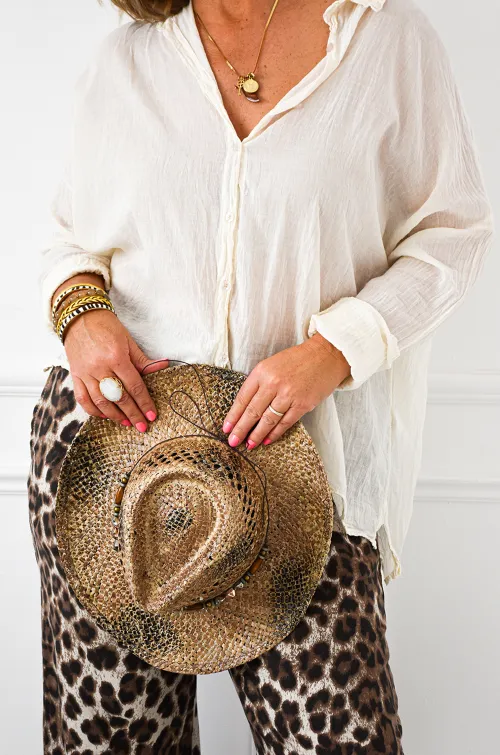 Chemisier Coton Banditas Blanc AGATA