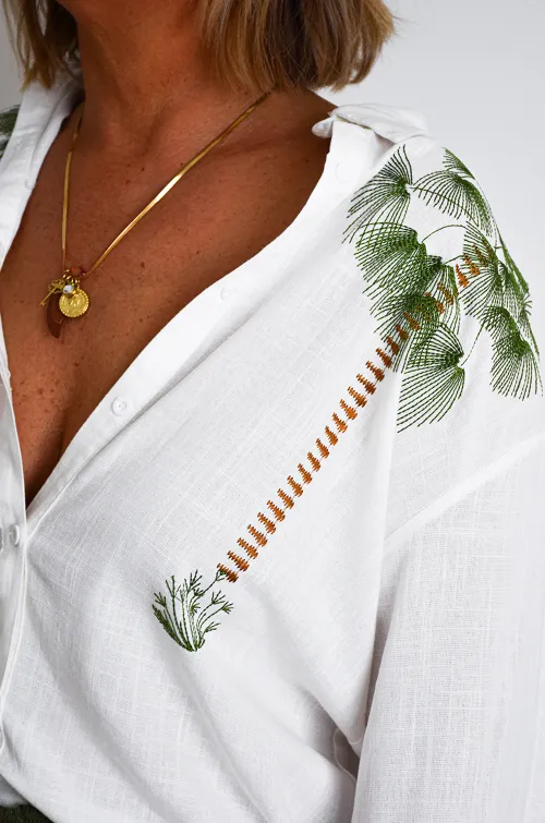 Camicetta bianca con palme MISTY