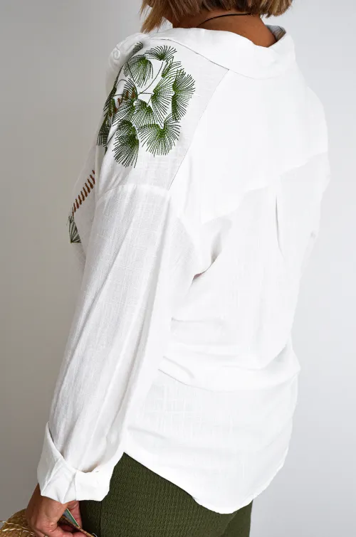 Camicetta bianca con palme MISTY