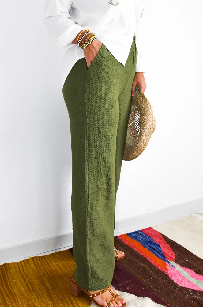 Pantalon Gaufré Kaki LARA