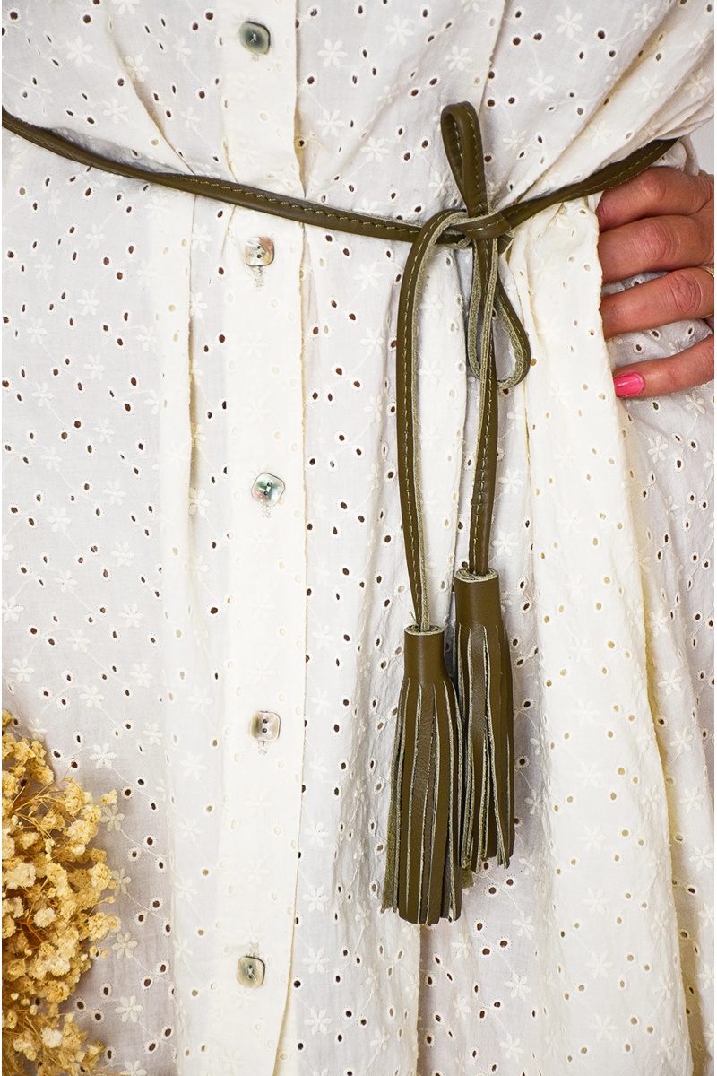 Ceinture Pompom Kaki LEA 2