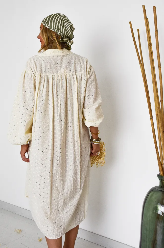 BELLAVIE BRODE ECRU ROBES FEMME