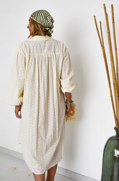 BELLAVIE BRODE ECRU ROBES FEMME