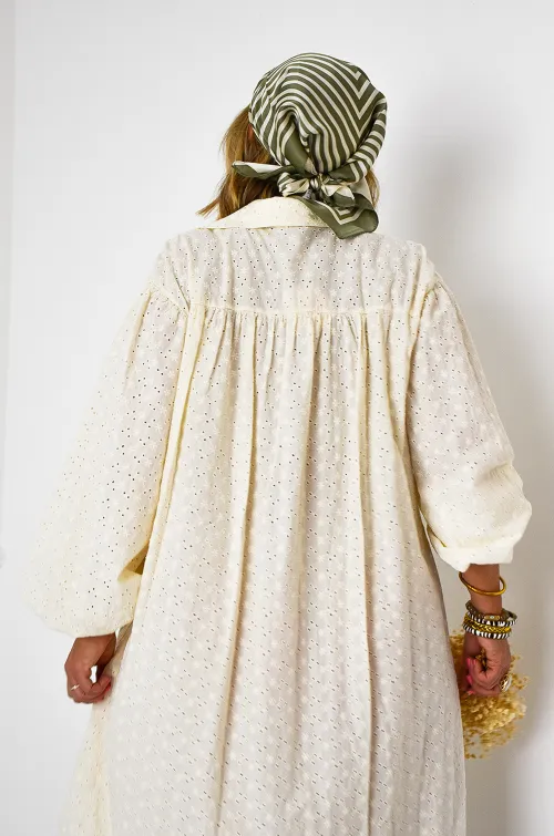 BELLAVIE BRODE ECRU ROBES FEMME