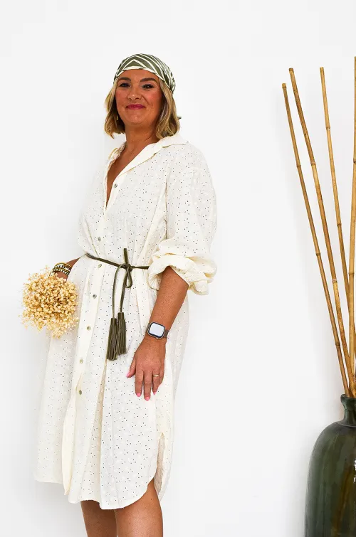 BELLAVIE BRODE ECRU ROBES FEMME