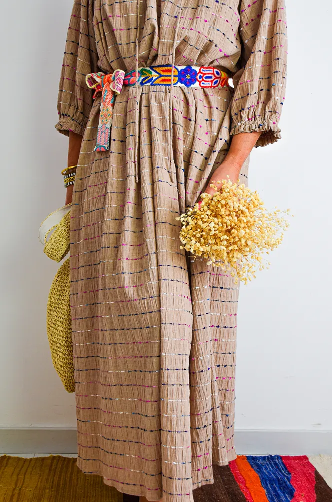 MODAS Y CREATIONES ANGELINA SL CEINTU BEIGE ROBES FEMME