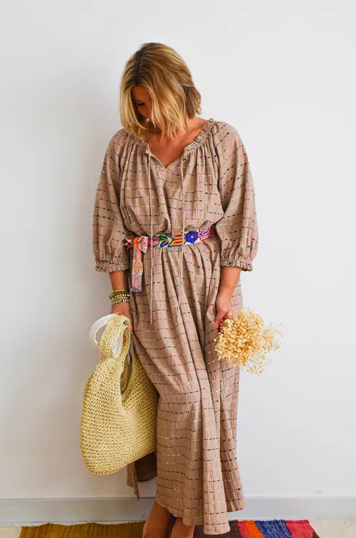 MODAS Y CREATIONES ANGELINA SL CEINTU BEIGE ROBES FEMME