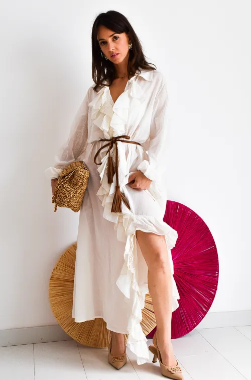 banditas VOLANT ECRU ROBES FEMME