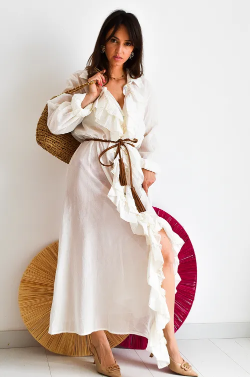 banditas VOLANT ECRU ROBES FEMME