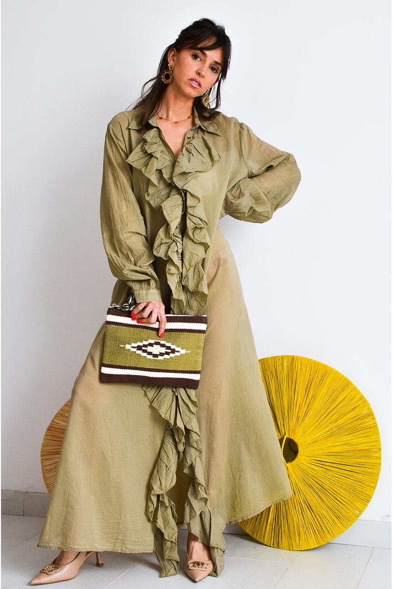 banditas VOLANT KAKI ROBES FEMME