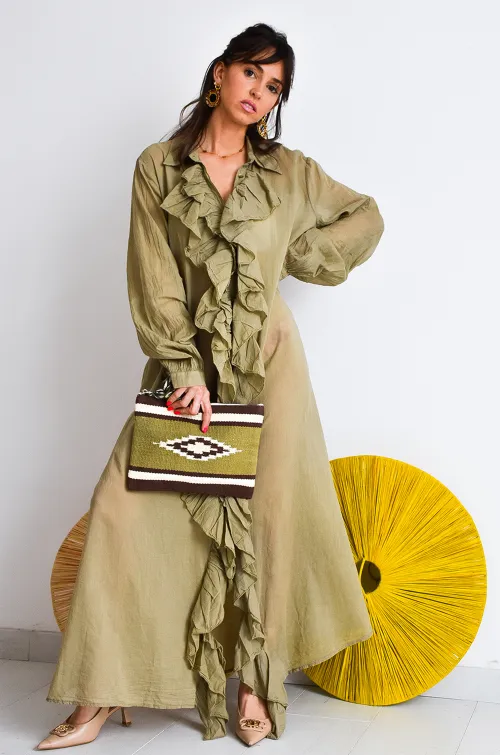 banditas VOLANT KAKI ROBES FEMME