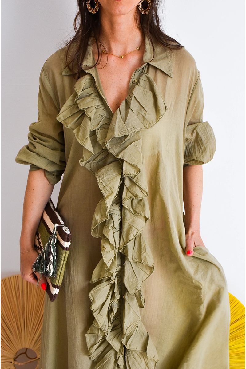 banditas VOLANT KAKI ROBES FEMME 2