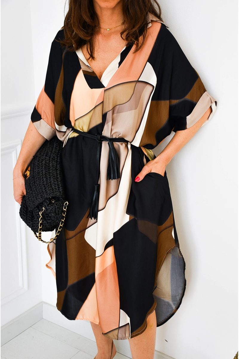 Ceinture Pompon Noire LEA