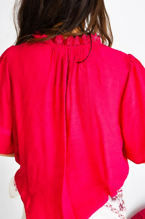 goa sea 75 BRODE FUSHIA CHEMISIER
