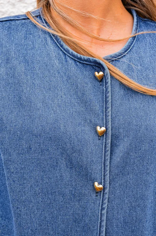 SARL CLOTHE TWO COEUR DENIM GILET FEMME