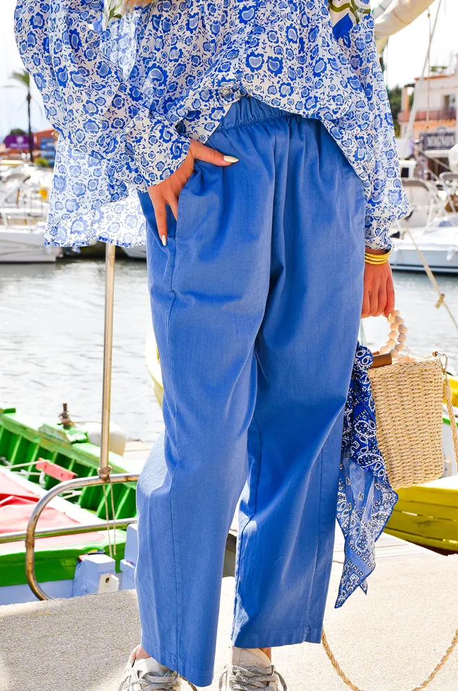 Pantalon Carotte Bleu MILOU