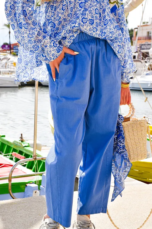 Pantalon Carotte Bleu MILOU