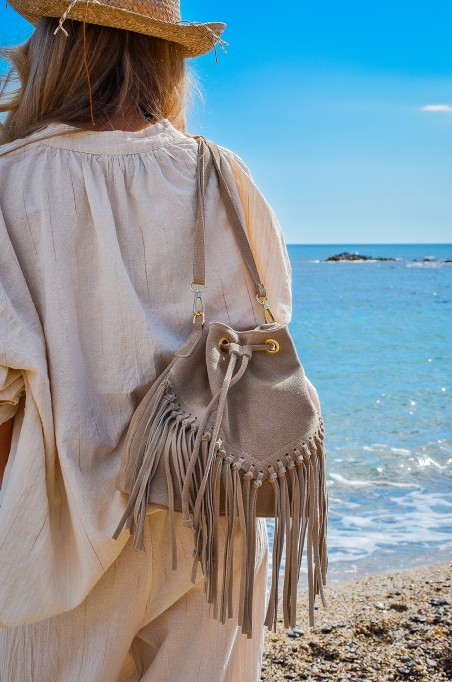 evelyn ashley FRANGE MASTIC SACS CUIR