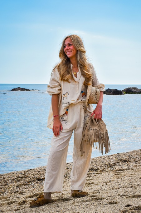 johanna toutoun LICRON CREME BLOUSE